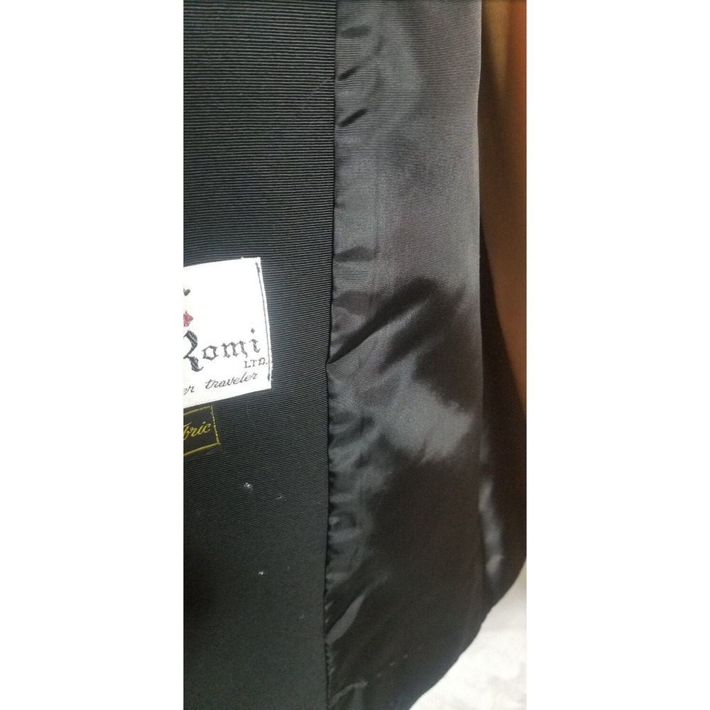 Vintage 1960s  Black Velvet Cocktail  Coat Mod GoGo Count RAMI Auze Medium - Picture 7 of 9